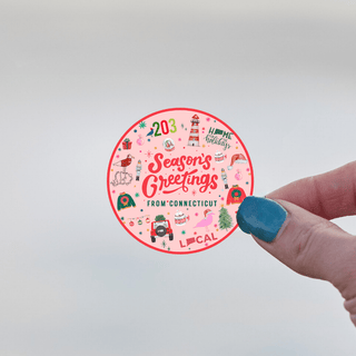 Connecticut Seasons Greetings Sticker